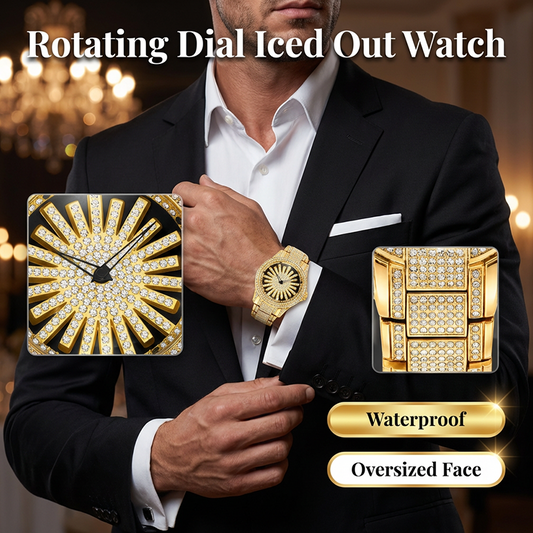🔥50% OFF for a limited time🔥Men's Iced-Out Rotating Dial Watch