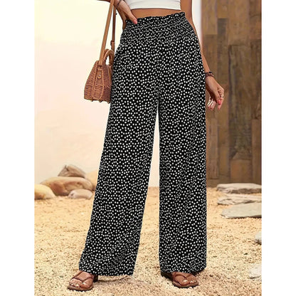 🔥50% OFF for a limited time！！！🔥Women's Smocked High Waist Wide Leg Pants