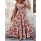 🔥2026 Hot sale 39% OFF🔥Women's V-Neck Floral Print Smocked Maxi Dress
