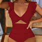 🔥2026 Hot sale 30% OFF🔥Sexy Ruffled V-Neck One-Piece Swimsuit