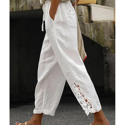 🔥 Hot sale 40% OFF🔥Women's Lace Trim Drawstring Pants