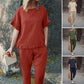 Women's Casual Top & Drawstring Pants 2-Piece Set