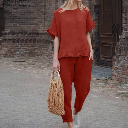 Women's Casual Top & Drawstring Pants 2-Piece Set