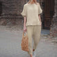 Women's Casual Top & Drawstring Pants 2-Piece Set