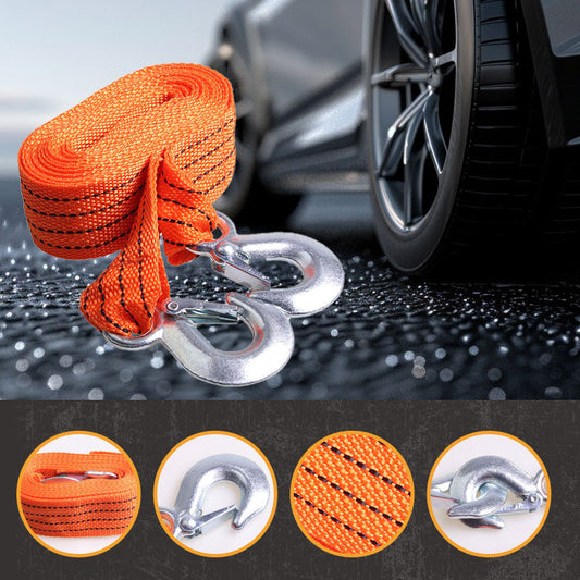 🔥40% OFF for a limited time🔥13ft Car Tow Strap with Hooks & 3 Tons Capacity