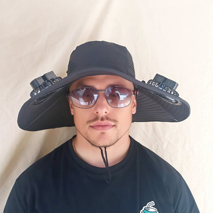 🔥 Hot sale 31% OFF🔥Outdoor Sun Hat with Dual Solar-Powered Fans