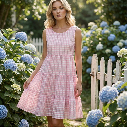 🔥 Hot sale 30% OFF🔥Women’s Casual Sleeveless Plaid A-Line Dress