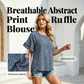 🔥 Hot sale 40% OFF🔥Women's Abstract Print Ruffle Sleeve Blouse