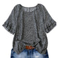 🔥 Hot sale 40% OFF🔥Women's Abstract Print Ruffle Sleeve Blouse