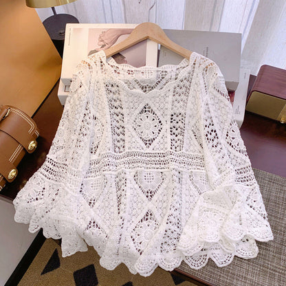 🔥 Hot sale 42% OFF🔥Women's Vintage-Inspired Lace Cover-Up Blouse
