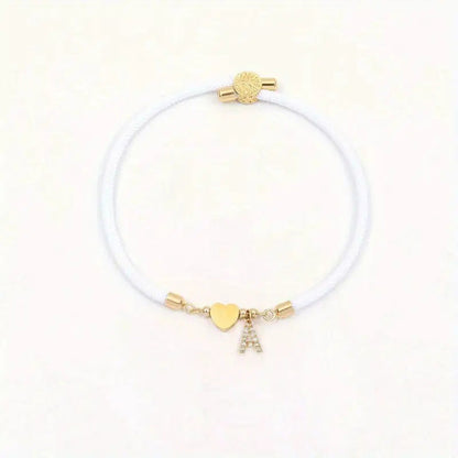 🔥 Hot sale 35% OFF🔥Adjustable Initial Heart Charm Bracelet