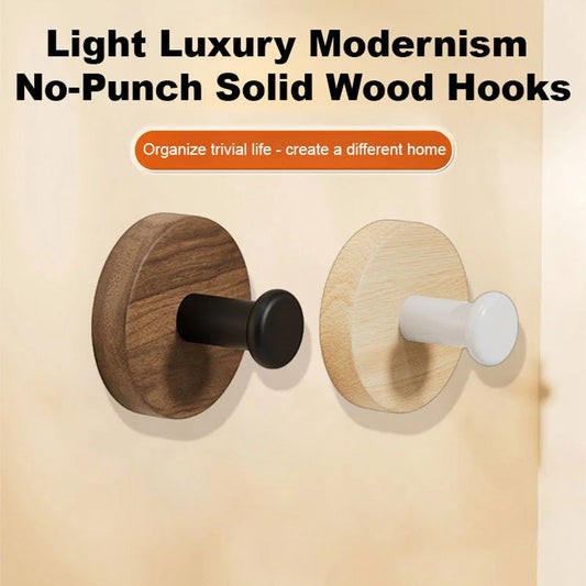 🔥 Hot sale 30%-50% OFF&Buy more save more🔥Waterproof Wooden Coat Hook - No Drilling