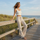 🔥2026 Hot sale 30% OFF🔥Women's Striped Drawstring Wide-Leg Pants