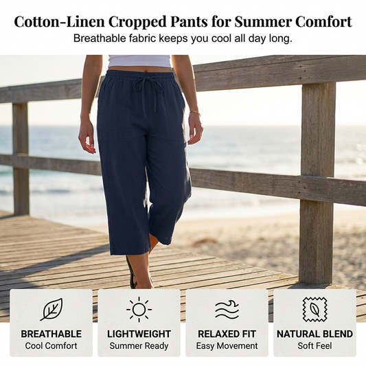 🔥 Hot sale 30% OFF🔥Women's Cotton-Linen Blend Cropped Pants