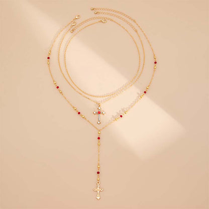 🌸LAST DAY 50% OFF !! ⏰🌸Layered Gold Cross Necklaces for Women