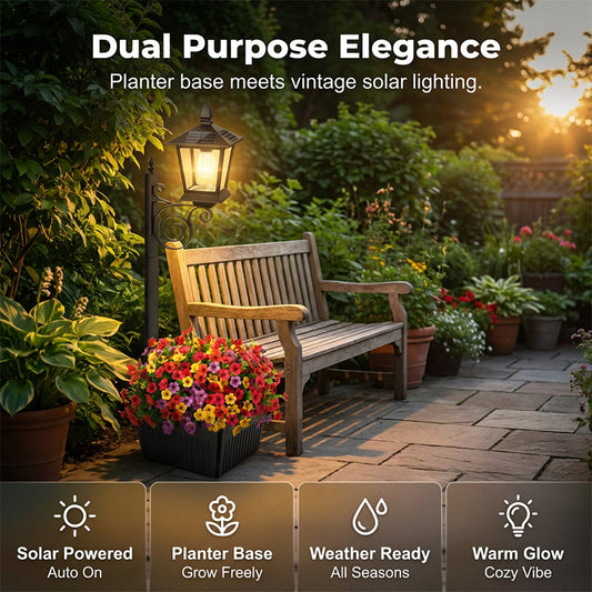 🔥 Hot sale 30% OFF🔥Outdoor Solar Garden Light with Planter Base