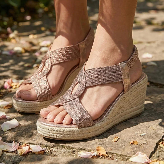 🔥 Hot sale 32% OFF🔥Women's Casual Bohemian Woven Wedge Sandals