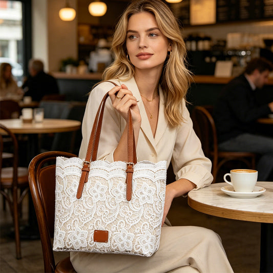 🔥 Hot sale 50% OFF🔥Elegant Lace Large Capacity Tote Bag