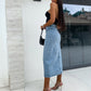 🔥2026 Hot sale 30% OFF🔥Stylish Button Closure Split Denim Bodycon Skirt