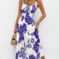 📢📢35% OFF !! ⏰Women's Floral Print Spaghetti Strap Dress