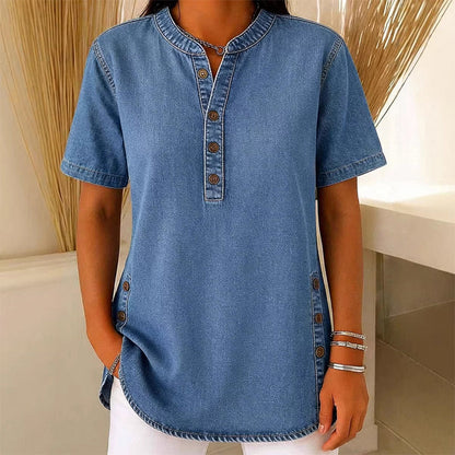📢📢40% OFF !! ⏰Women's Breathable Casual Denim Look Top