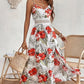 📢📢30% OFF !! ⏰Women’s Floral Print High Slit Spaghetti Strap Flowy Dress
