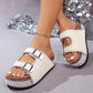 🔥2026 Hot sale 30% OFF🔥Double Buckle Strap Cork Slide Sandals