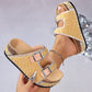 🔥2026 Hot sale 30% OFF🔥Double Buckle Strap Cork Slide Sandals