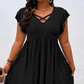 📢📢35% OFF !! ⏰Women's V-Neck Ruffle Trim Dress