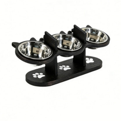 📢📢30% OFF !! ⏰Anti-Slip Elevated 3-Bowl Pet Feeder