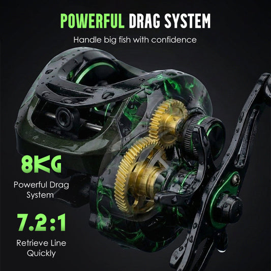 📢📢35% OFF !! ⏰Advanced Baitcasting Fishing Reel with Drag Alarm & Precision Brakes
