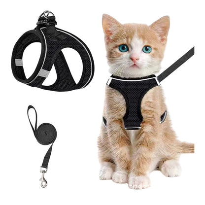 📢📢40% OFF !! ⏰Reflective Mesh Harness and Leash Set for Cats & Small Dogs