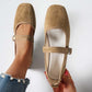 📢📢50% OFF !! ⏰Comfortable PU Suede-Look Ballet Flats with Strap