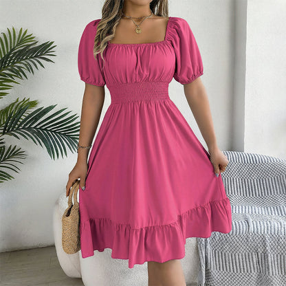 🔥 Hot sale 40% OFF🔥Summer Casual Ruffle Hem Midi Dress