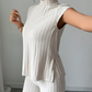 📢📢35% OFF !! ⏰Elegant Mock Neck Top & Wide-Leg Pants 2-Piece Set
