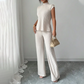 📢📢35% OFF !! ⏰Elegant Mock Neck Top & Wide-Leg Pants 2-Piece Set