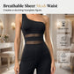 📢📢40% OFF !! ⏰One-Shoulder Mesh Panel Wide-Leg Jumpsuit