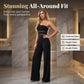 📢📢40% OFF !! ⏰One-Shoulder Mesh Panel Wide-Leg Jumpsuit