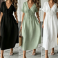 📢📢30% OFF !! ⏰Women's Summer V-Neck Tie-Front Midi Dress