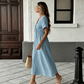 📢📢30% OFF !! ⏰Women's Summer V-Neck Tie-Front Midi Dress