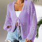 📢📢30% OFF !! ⏰Casual Loose V-Neck Hollow-Out Tie Cardigan
