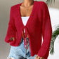 📢📢30% OFF !! ⏰Casual Loose V-Neck Hollow-Out Tie Cardigan