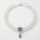 📢📢50% OFF !! ⏰Pet Pearl Necklace with Heart Gem Pendant