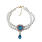 📢📢50% OFF !! ⏰Pet Pearl Necklace with Heart Gem Pendant