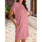 📢📢40% OFF !! ⏰Women's Relaxed Roll Sleeve Pocket Dress