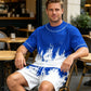 📢📢40% OFF !! ⏰Men's Graphic Print T-Shirt & Shorts Set