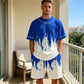 📢📢40% OFF !! ⏰Men's Graphic Print T-Shirt & Shorts Set