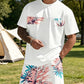 📢📢40% OFF !! ⏰Men's Graphic Print T-Shirt & Shorts Set