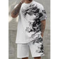 📢📢40% OFF !! ⏰Men's Graphic Print T-Shirt & Shorts Set