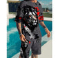 📢📢40% OFF !! ⏰Men's Graphic Print T-Shirt & Shorts Set
